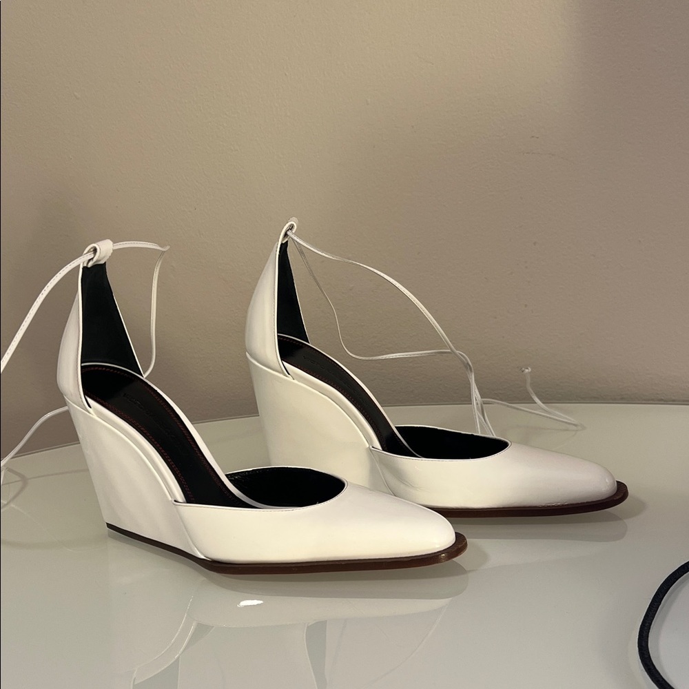 Victoria Beckham White Wedge Shoes